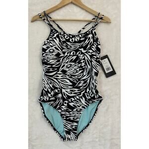 NWT Spyder Black White One Piece Swimsuit M $68
